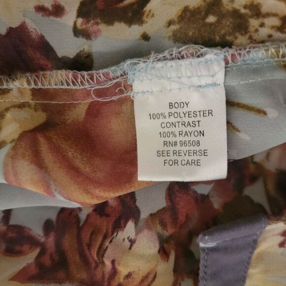 Womens Semi Sheer‎ Top Size Medium M Floral Button Up Fairy Boho - Picture 7 of 7